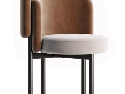 Luxury valvet dining chair 3D model