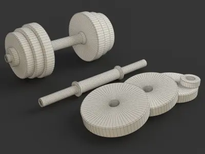 Sport Dumbbells - simplified model 3D model