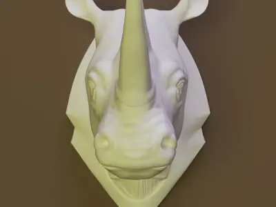 Decorative head rhino 3D model