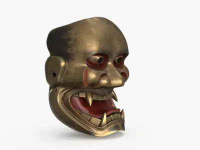 Japanese Shishiguchi Mask Low-poly 3D model