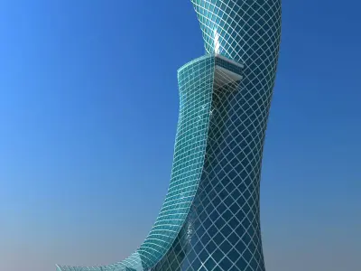Abu Dhabi Capital Gate 3D model