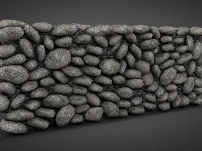 Stone Walls Low-poly 3D model