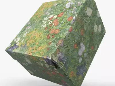Photorealistic 3D scan of gift paper box Low-poly 3D model