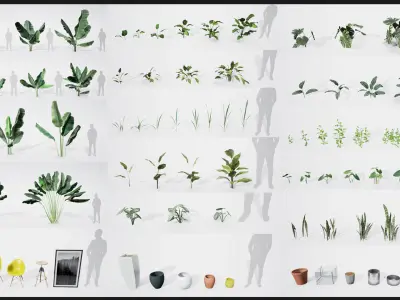 Realistic Plants Pack - Unreal Engine 4  Low-poly 3D model