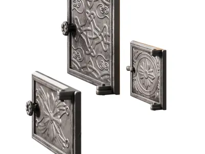 Cast iron doors for stoves 3D model