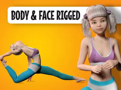 Girl Best Character Rigged   3D model