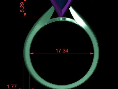 Round 0-75-CT Quarter Round Profile Shank Width 3-25mm 3D print model