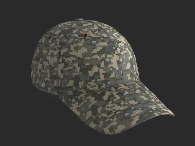 Tactical Denim Baseball Cap 4 colors Low-poly 3D model