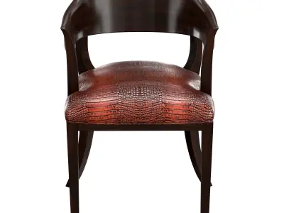 Chair B crocodile leather dining 3D model