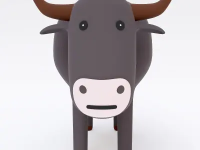 Cow cartoon 3d model  3D model