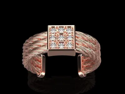 Rope braided ring model 487 3D print model