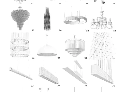 Ceiling Lights Pack - 80 models Low-poly 3D model