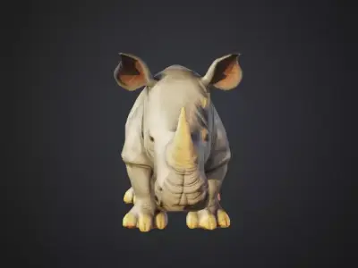 Rhino - Photorealistic Low-poly 3D Model Low-poly 3D model