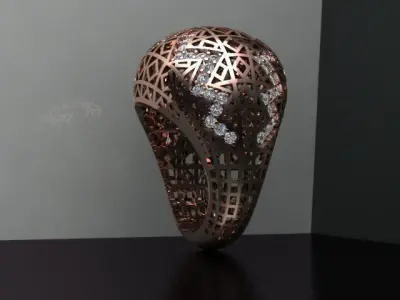 diamond ring  3D print model 9