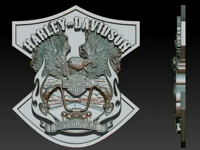 Harley Davidson badge logo 3D print model