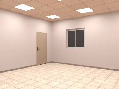 Industrial Room Low-poly 3D model