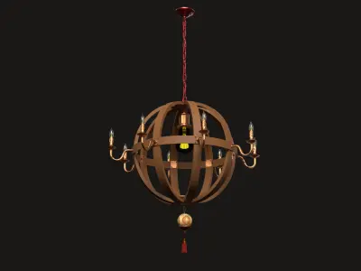 Chinese red palace lantern  Low-poly 3D model