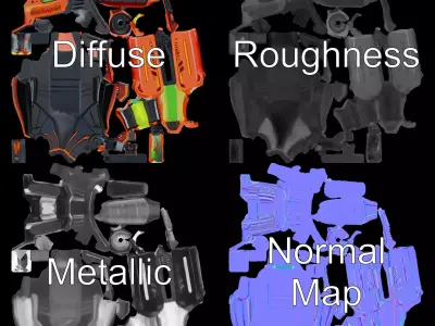 Neon Blaster model pack Low-poly 3D model