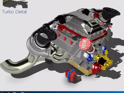 TWIN TURBO HEMI GEN 2 COMPLETE FOR PROMOD NOVA 3D print model