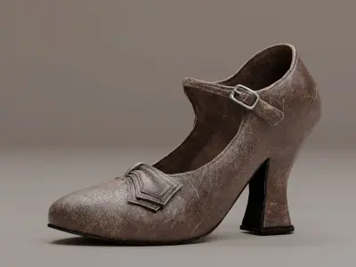 Leather Women Shoes PBR Low-poly 3D model