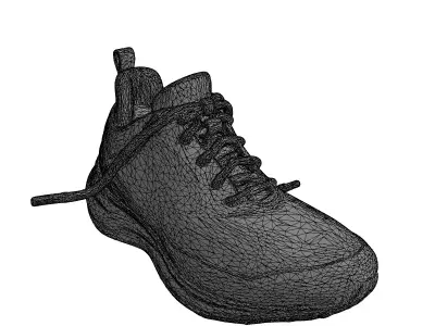 Realistic Dirty Trail Running Shoe Low-poly 3D model