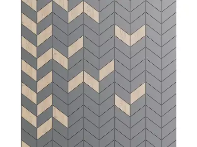 Modern Wood and Black Wall Panel 3D model