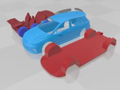 Volkswagen Golf R 2025 - Separate Parts STL Model 3D print model