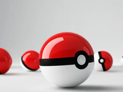 Pokeballs group of pokemon balls Free 3D model
