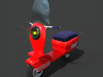 Stylized car motorbike game ready Low-poly 3D model