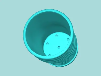 Vase 22 with Plate - Simple Plant Pot - Home Decor 3D print model