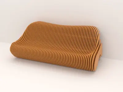 Parametric bench 3D model 02 3D model