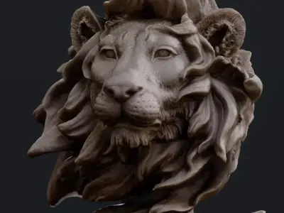 Lion Decoration Sculpture scan 3D model