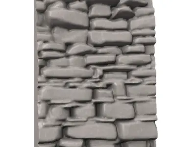 Dirt Covered Stone Wall Asset 3D print model