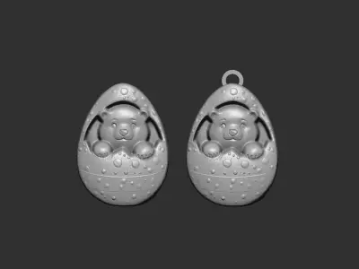 polar bear inside easter egg decor  3D print model