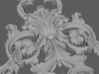 Central decor ornament for furniture 3D model 1062