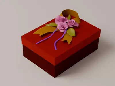Package for Gift Red 150 x 210 x 80mm 3D model