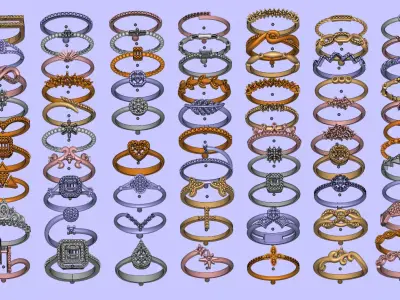 Ring diamond  3D print model