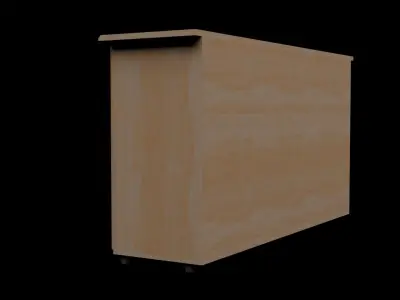 Cabinet wooden with drawers Free 3D model