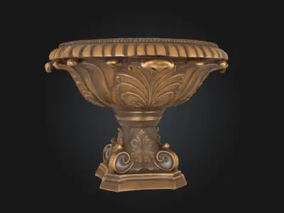 Ornate Bronze Bowl  A Timeless Relic of Craftsmanship and  3D model