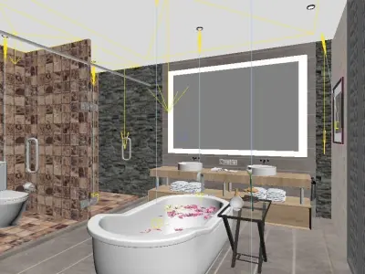 Mexican Style Five Star Resort Hotel Room Design 3D model