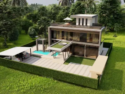 Casa Scene-villa-modern house 3D model