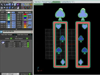 Luxury diamond card suits earrings 3D print model