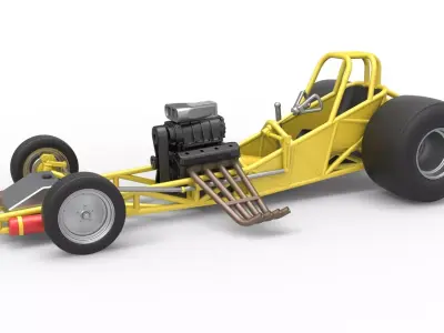 Vintage Funny Car Base Scale 1 to 25 3D print model