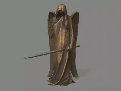 Angel Statue Low-poly 3D model
