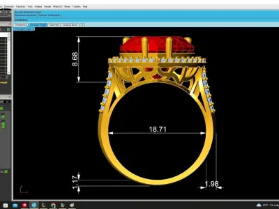 Luxury Heart Cut Halo Gemstone Ring 3D Model for Fine Jewel 4483 3D print model