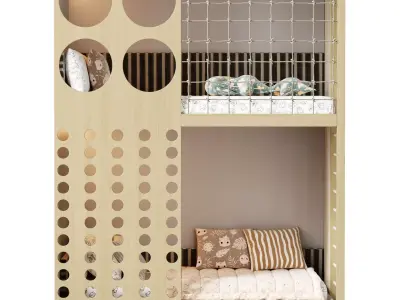 Bunk bed for kids 08 3D model