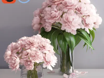 Collection of flower bouquet decorative set decor set 13 models 