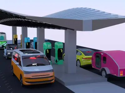 EV charging station IV 3D model