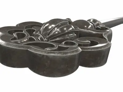 Skeleton ornamental key 5 3D model