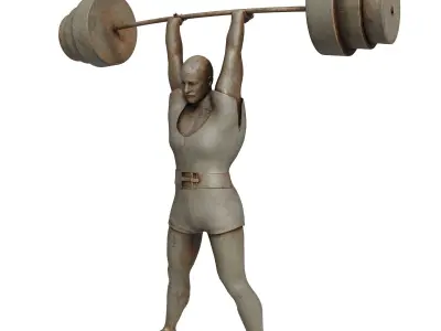 Weightlifter sculpture 3D model